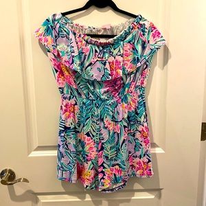 Lilly Pulitzer sleeveless ruffle top romper